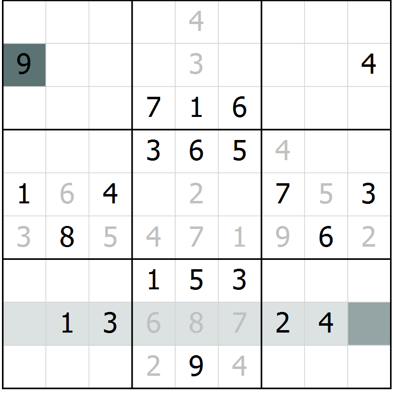 Position des candidats pour la solution de la Gr 3 page 6 du magazine de sudoku Virtuose n° 114