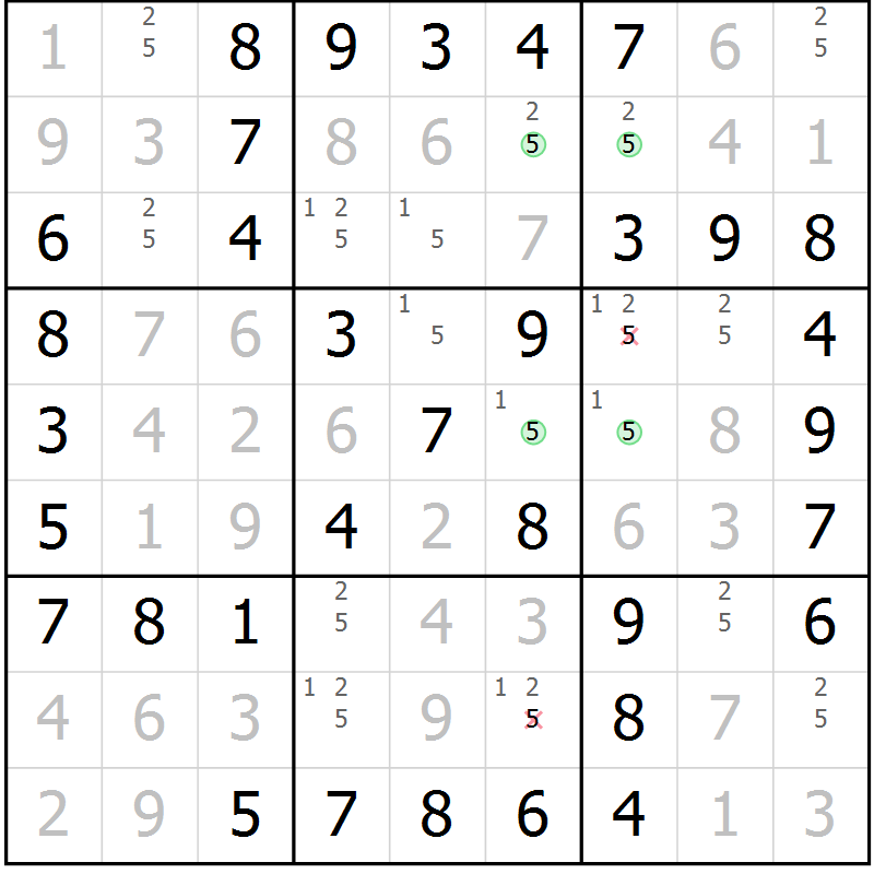Position des candidats pour la solution de la Gr 31 page 34 du magazine de sudoku Virtuose n° 114