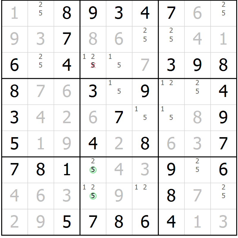 Position des candidats pour la solution de la Gr 31 page 34 du magazine de sudoku Virtuose n° 114