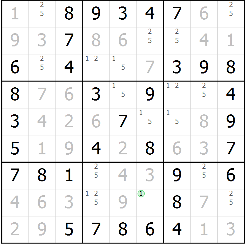 Position des candidats pour la solution de la Gr 31 page 34 du magazine de sudoku Virtuose n° 114