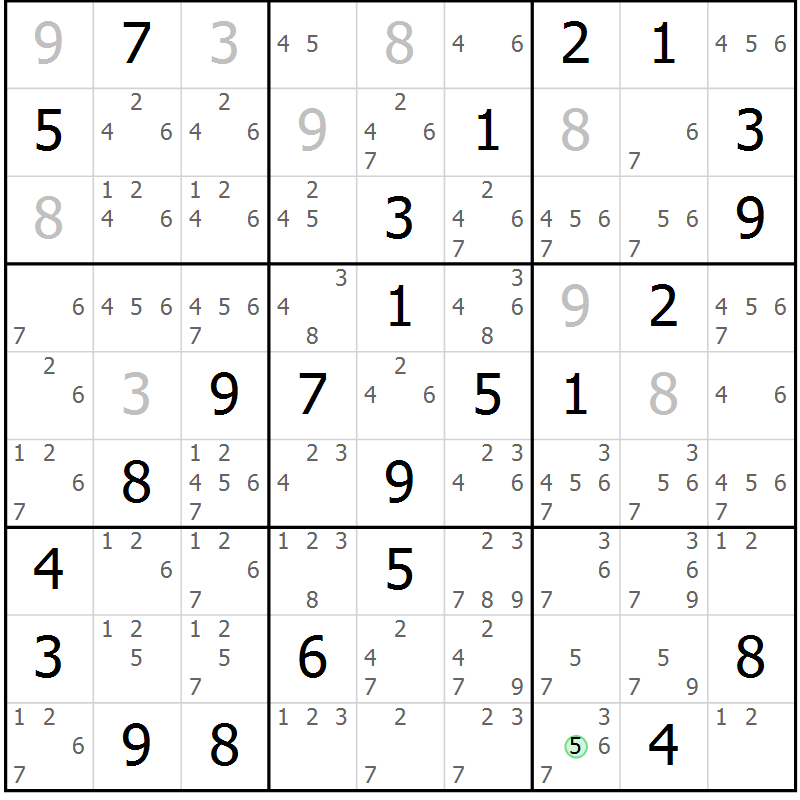 Position des candidats pour la solution de la Gr 32 page 35 du magazine de sudoku Virtuose n° 114