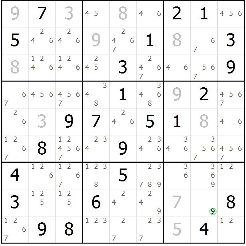 Position des candidats pour la solution de la Gr 32 page 35 du magazine de sudoku Virtuose n° 114