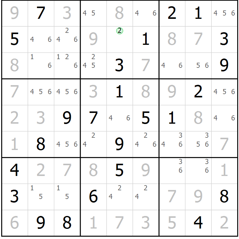 Position des candidats pour la solution de la Gr 32 page 35 du magazine de sudoku Virtuose n° 114
