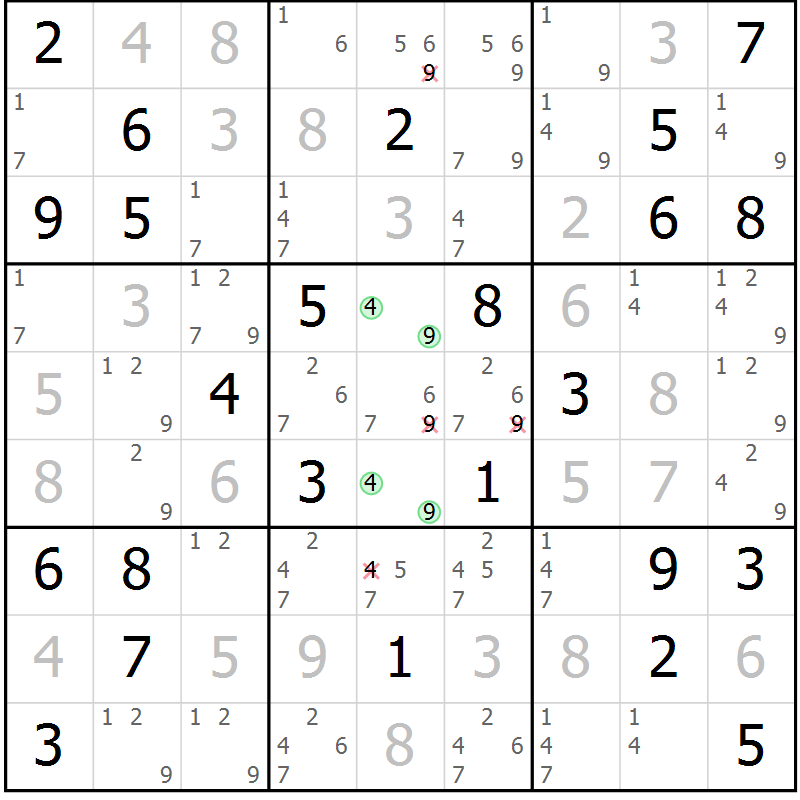 Position des candidats pour la solution de la Gr 34 page 37 du magazine de sudoku Virtuose n° 114