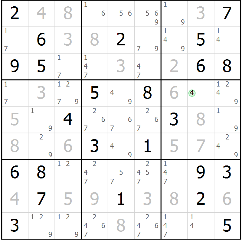 Position des candidats pour la solution de la Gr 34 page 37 du magazine de sudoku Virtuose n° 114