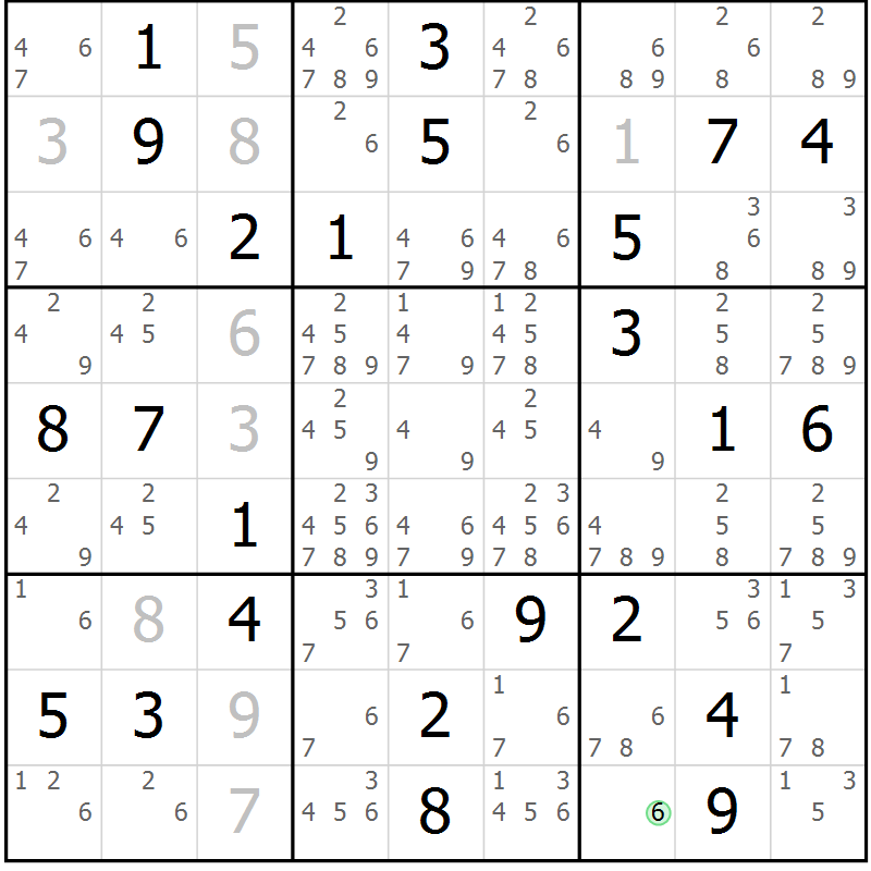 Position des candidats pour la solution de la Gr 35 page 38 du magazine de sudoku Virtuose n° 114