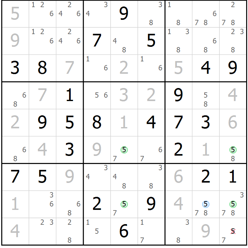 Position des candidats pour la solution de la Gr 41 page 44 du magazine de sudoku Virtuose n° 114