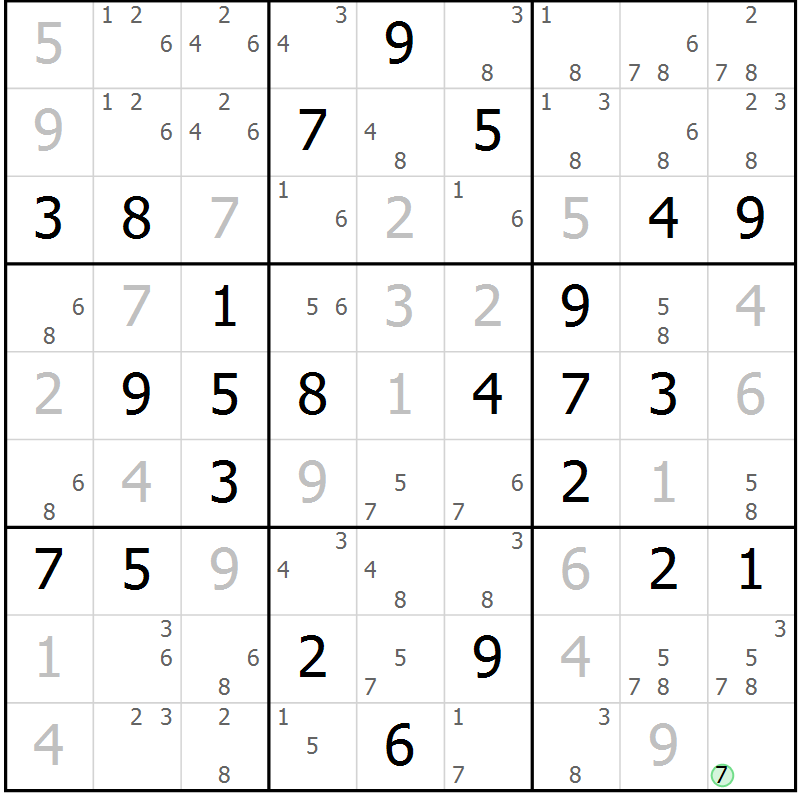 Position des candidats pour la solution de la Gr 41 page 44 du magazine de sudoku Virtuose n° 114