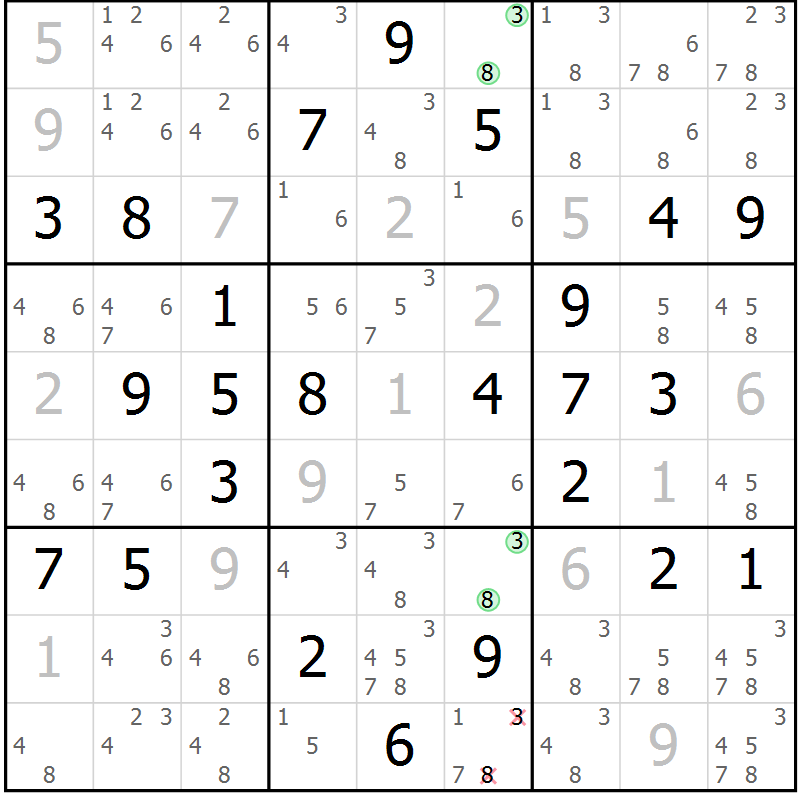 Position des candidats pour la solution de la Gr 41 page 44 du magazine de sudoku Virtuose n° 114