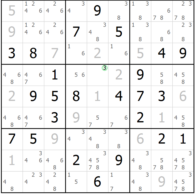 Position des candidats pour la solution de la Gr 41 page 44 du magazine de sudoku Virtuose n° 114