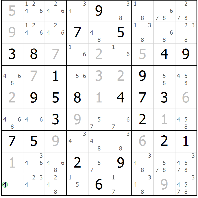 Position des candidats pour la solution de la Gr 41 page 44 du magazine de sudoku Virtuose n° 114