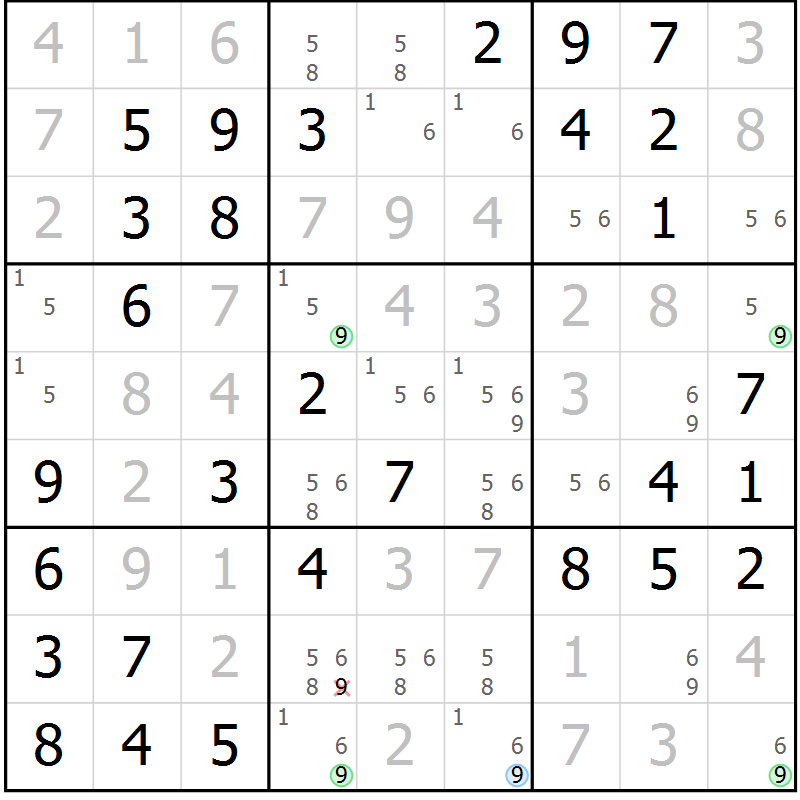 Position des candidats pour la solution de la Gr 44 page 47 du magazine de sudoku Virtuose n° 114