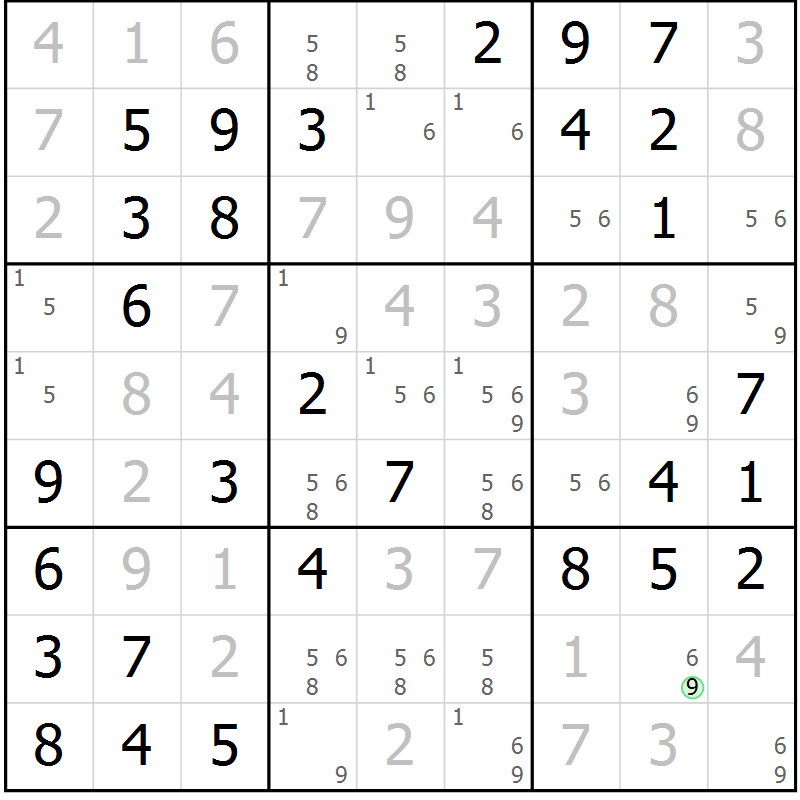 Position des candidats pour la solution de la Gr 44 page 47 du magazine de sudoku Virtuose n° 114