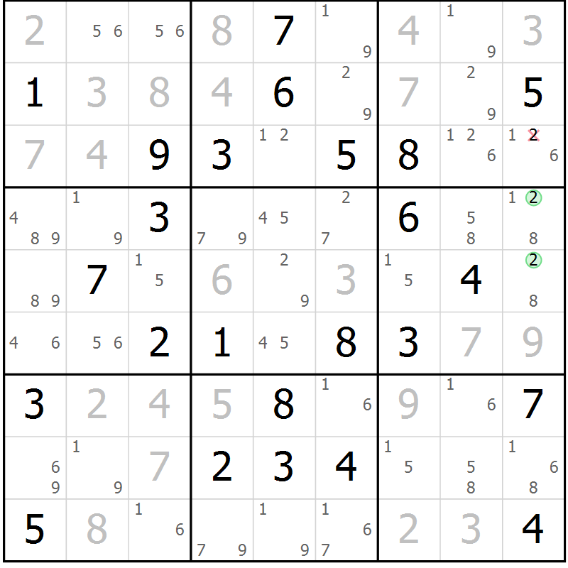 Position des candidats pour la solution de la Gr 50 page 53 du magazine de sudoku Virtuose n° 114