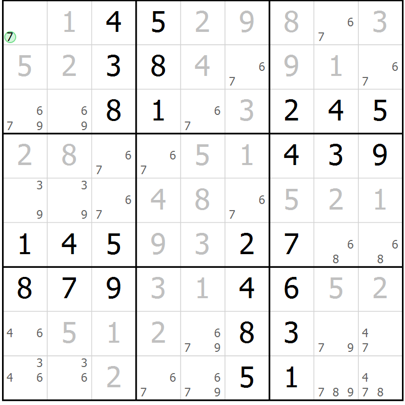 Position des candidats pour la solution de la Gr 55 page 58 du magazine de sudoku Virtuose n° 114