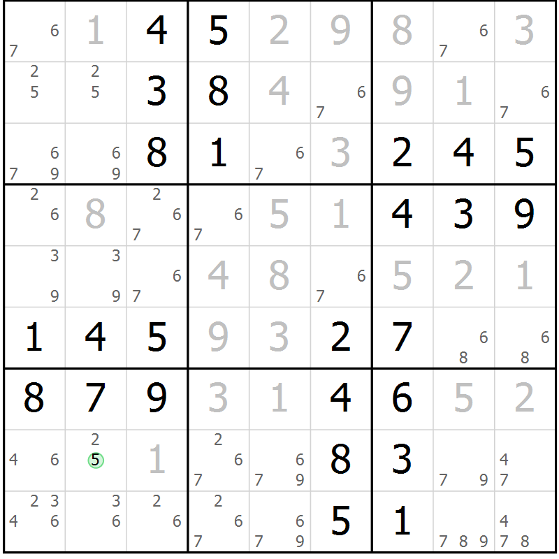 Position des candidats pour la solution de la Gr 55 page 58 du magazine de sudoku Virtuose n° 114