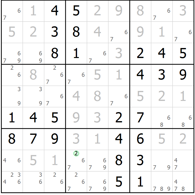 Position des candidats pour la solution de la Gr 55 page 58 du magazine de sudoku Virtuose n° 114