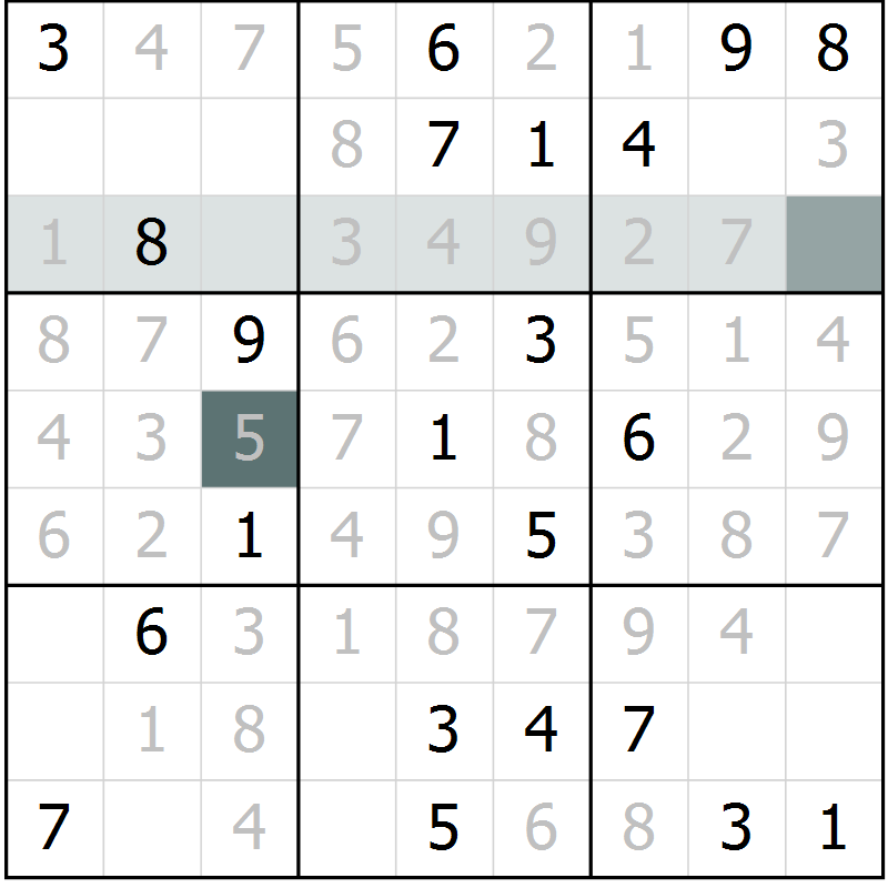 Position des candidats pour la solution de la Gr 6 page 9 du magazine de sudoku Virtuose n° 114