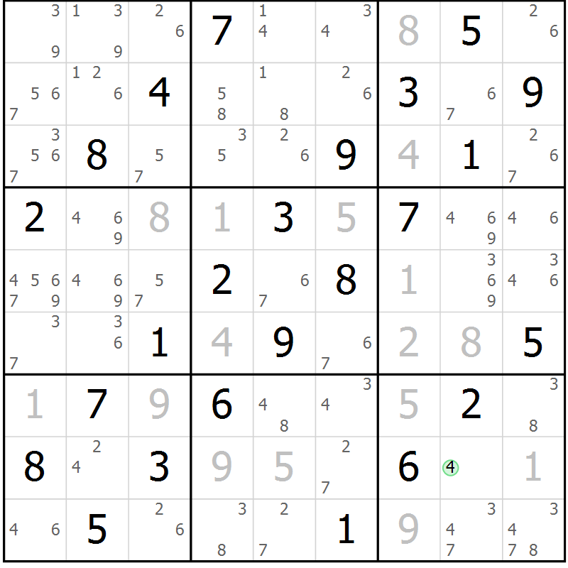 Position des candidats pour la solution de la Gr 63 page 66 du magazine de sudoku Virtuose n° 114