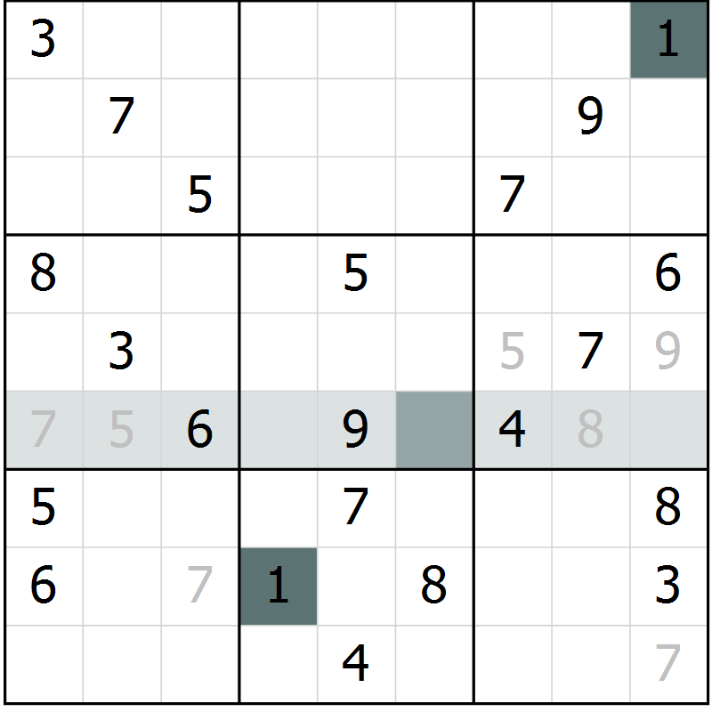 Position des candidats pour la solution de la Gr 8 page 11 du magazine de sudoku Virtuose n° 114