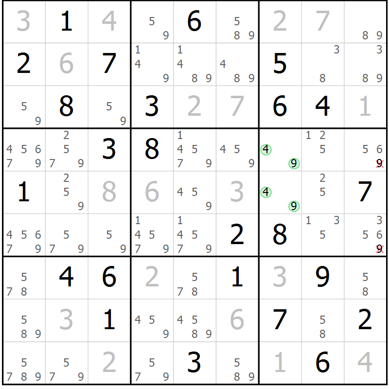 Position des candidats pour la solution de la Gr 80 page 83 du magazine de sudoku Virtuose n° 114