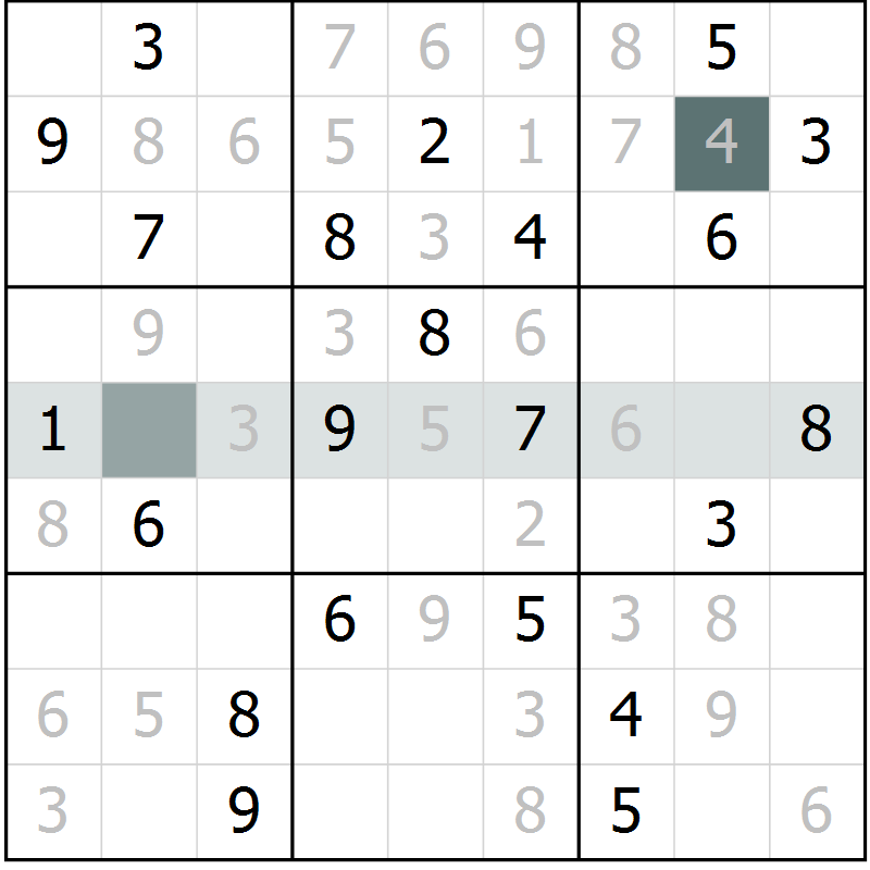 Position des candidats pour la solution de la Gr 10 page 13 du magazine de sudoku Virtuose n° 115