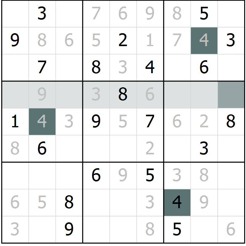 Position des candidats pour la solution de la Gr 10 page 13 du magazine de sudoku Virtuose n° 115