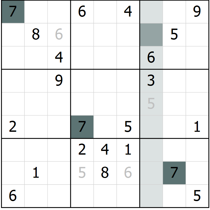 Position des candidats pour la solution de la Gr 11 page 14 du magazine de sudoku Virtuose n° 115