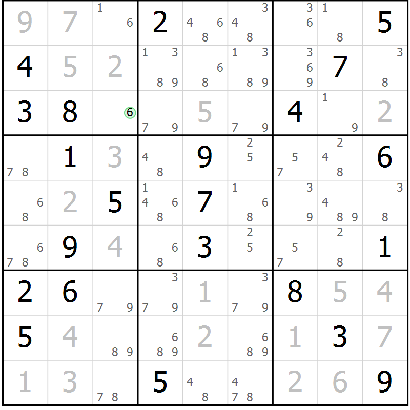Position des candidats pour la solution de la Gr 12 page 15 du magazine de sudoku Virtuose n° 115