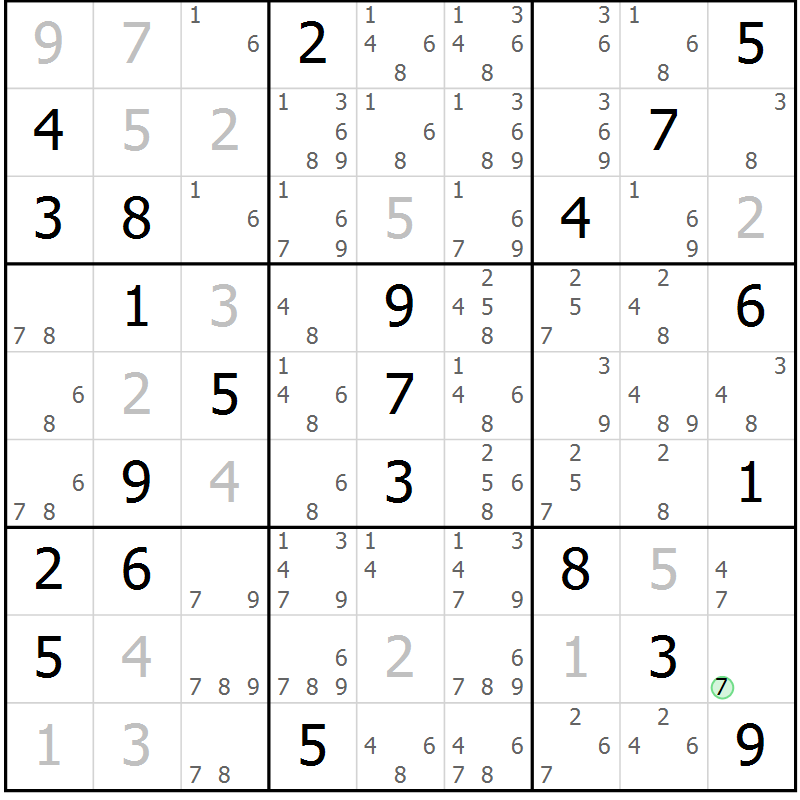 Position des candidats pour la solution de la Gr 12 page 15 du magazine de sudoku Virtuose n° 115