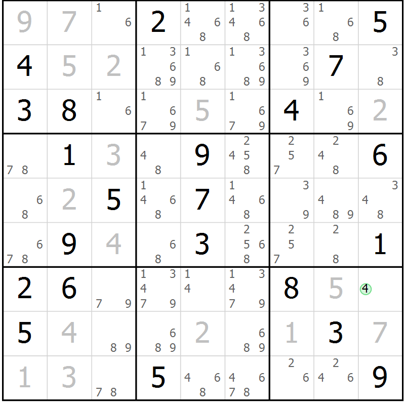 Position des candidats pour la solution de la Gr 12 page 15 du magazine de sudoku Virtuose n° 115