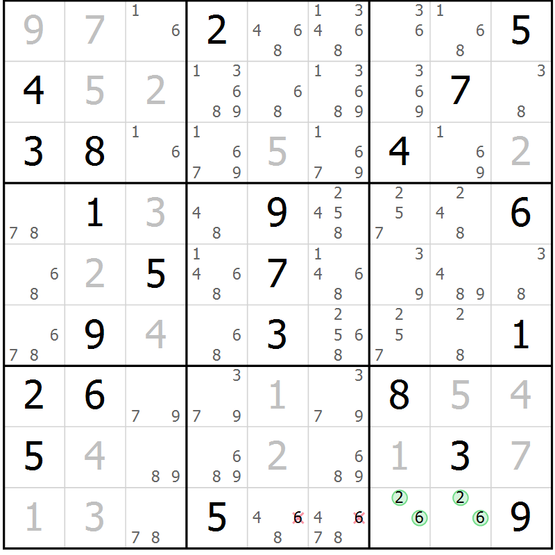 Position des candidats pour la solution de la Gr 12 page 15 du magazine de sudoku Virtuose n° 115