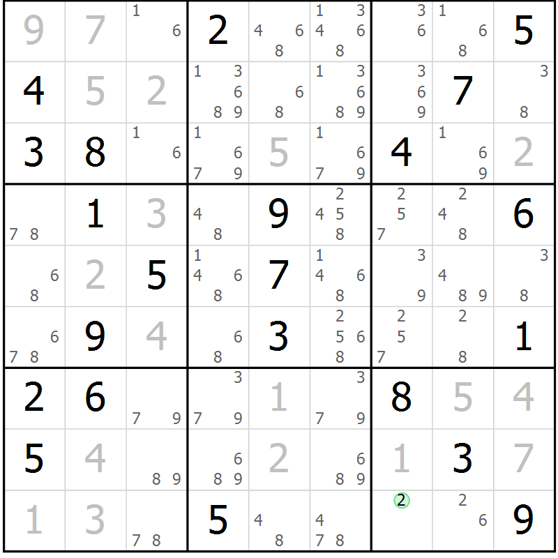 Position des candidats pour la solution de la Gr 12 page 15 du magazine de sudoku Virtuose n° 115