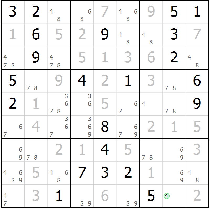 Position des candidats pour la solution de la Gr 17 page 20 du magazine de sudoku Virtuose n° 115