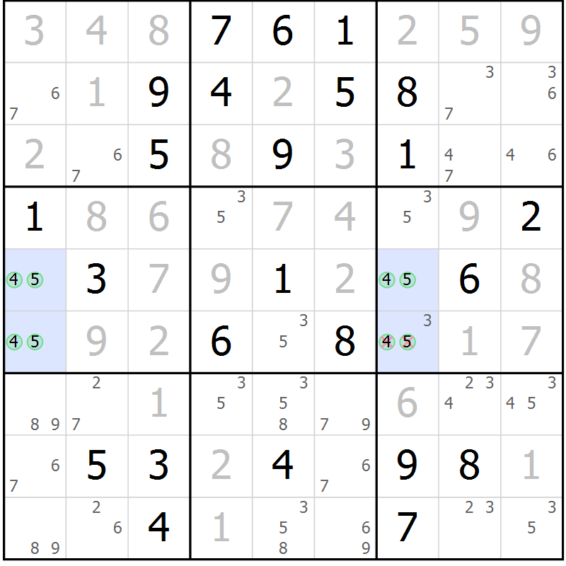 Position des candidats pour la solution de la Gr 27 page 30 du magazine de sudoku Virtuose n° 115