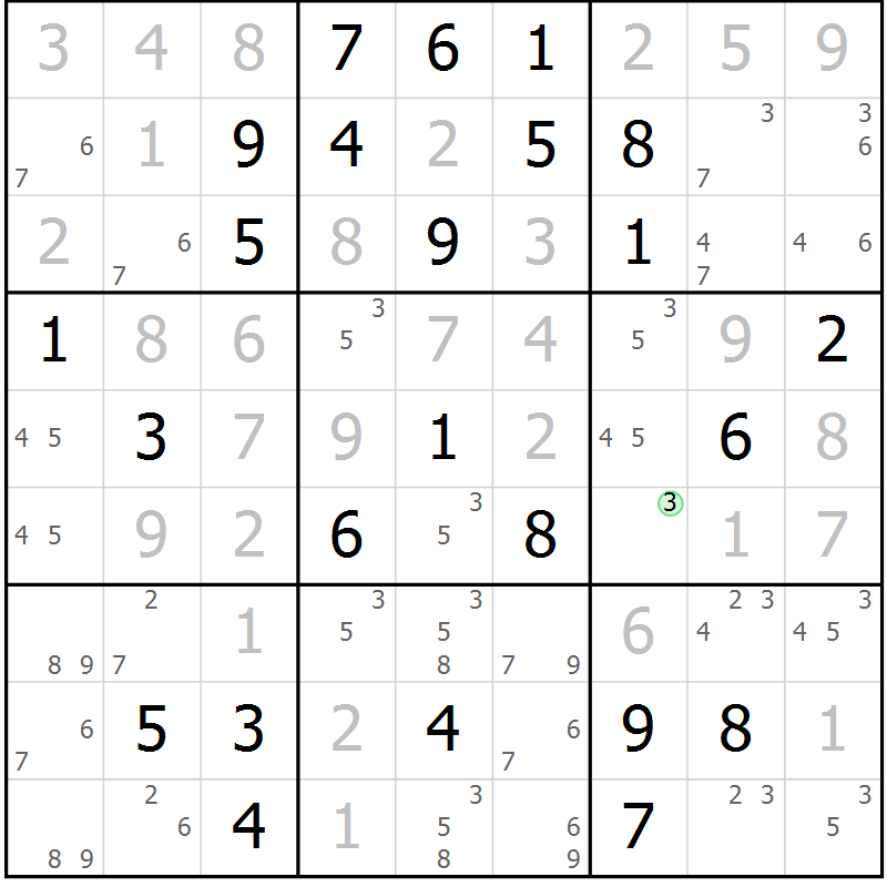 Position des candidats pour la solution de la Gr 27 page 30 du magazine de sudoku Virtuose n° 115