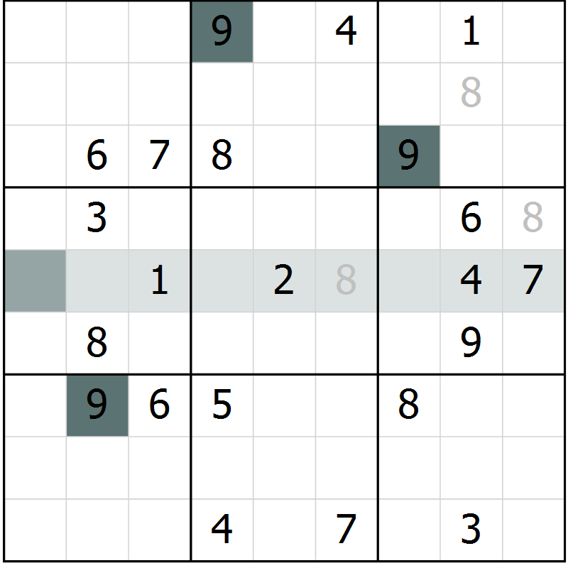 Position des candidats pour la solution de la Gr 3 page 6 du magazine de sudoku Virtuose n° 115