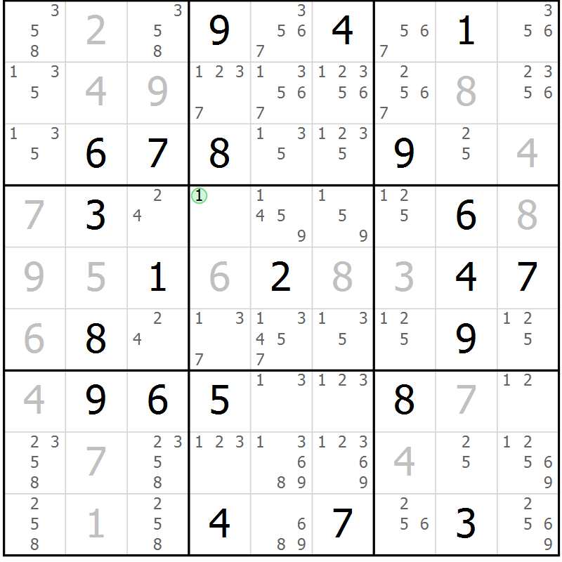 Position des candidats pour la solution de la Gr 3 page 6 du magazine de sudoku Virtuose n° 115