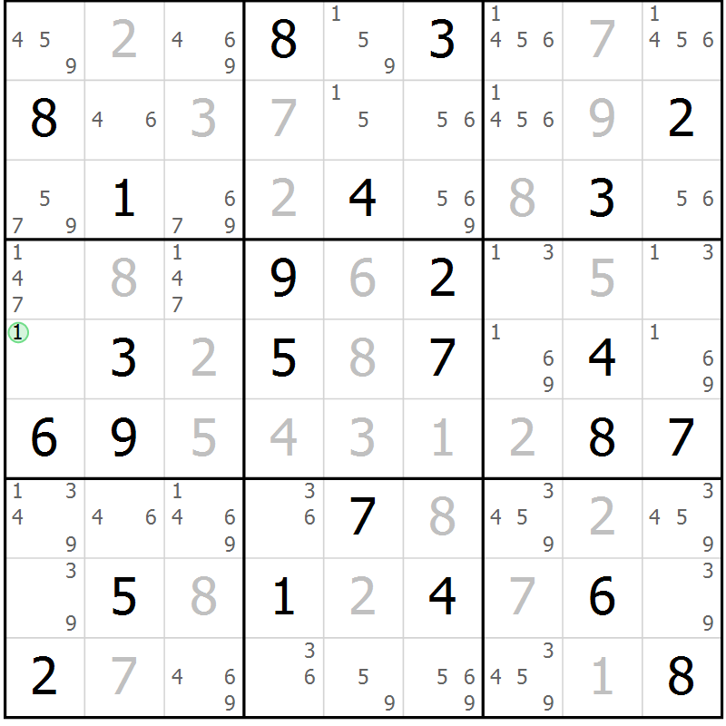 Position des candidats pour la solution de la Gr 31 page 34 du magazine de sudoku Virtuose n° 115