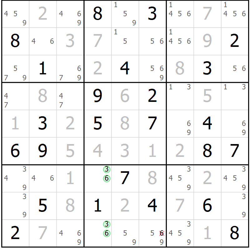 Position des candidats pour la solution de la Gr 31 page 34 du magazine de sudoku Virtuose n° 115