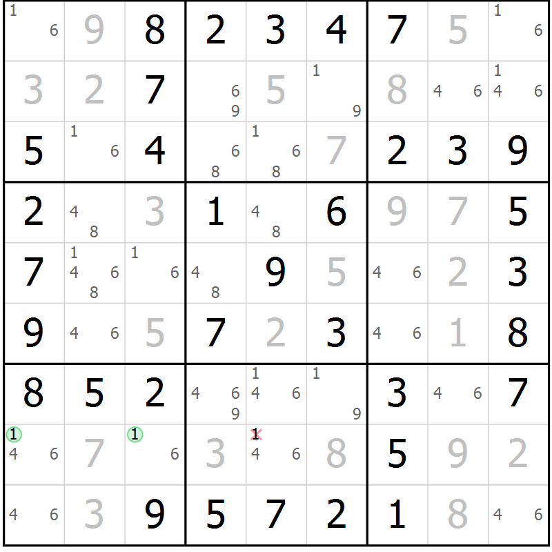 Position des candidats pour la solution de la Gr 32 page 35 du magazine de sudoku Virtuose n° 115