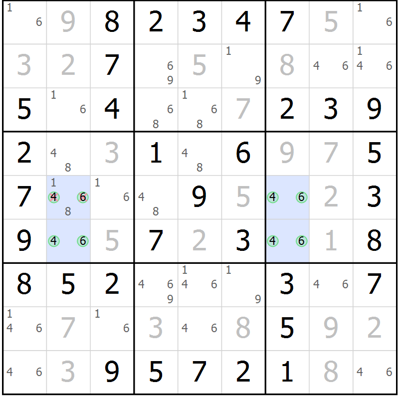Position des candidats pour la solution de la Gr 32 page 35 du magazine de sudoku Virtuose n° 115