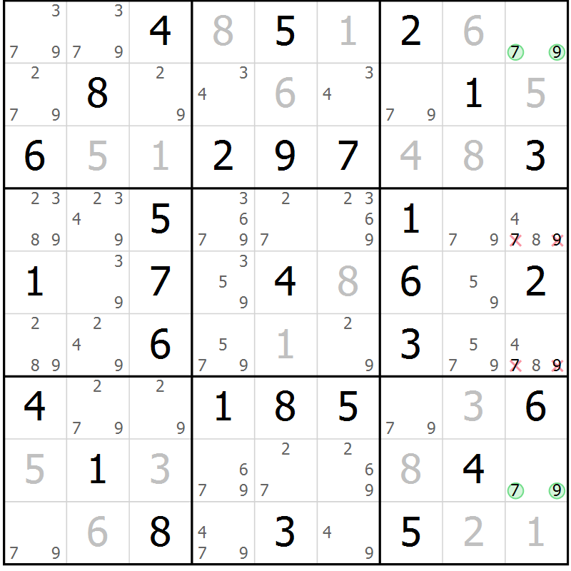 Position des candidats pour la solution de la Gr 34 page 37 du magazine de sudoku Virtuose n° 115