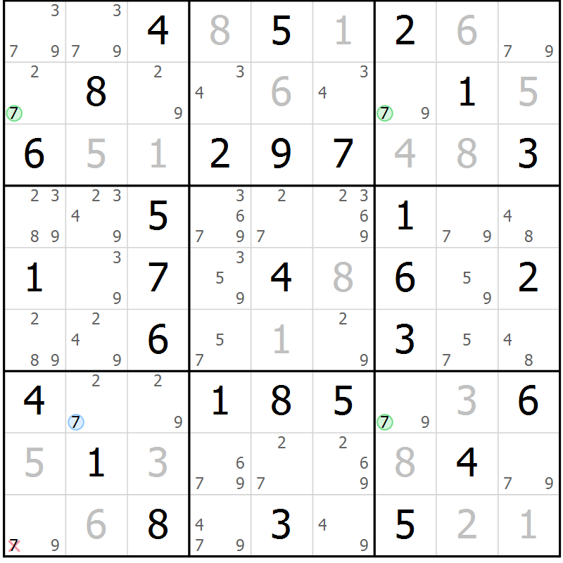 Position des candidats pour la solution de la Gr 34 page 37 du magazine de sudoku Virtuose n° 115
