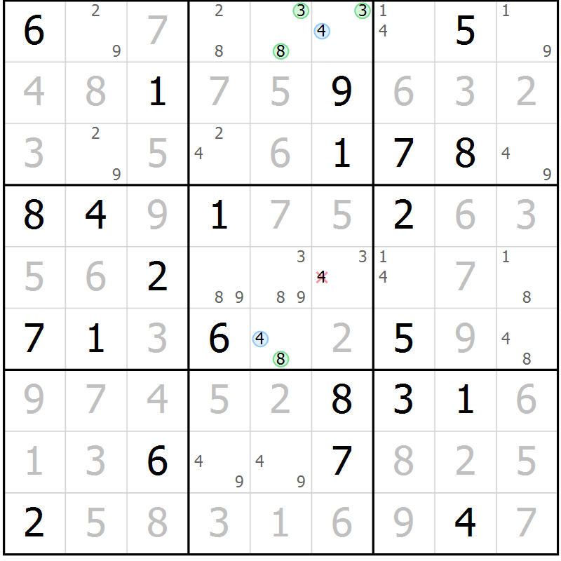 Position des candidats pour la solution de la Gr 35 page 38 du magazine de sudoku Virtuose n° 115