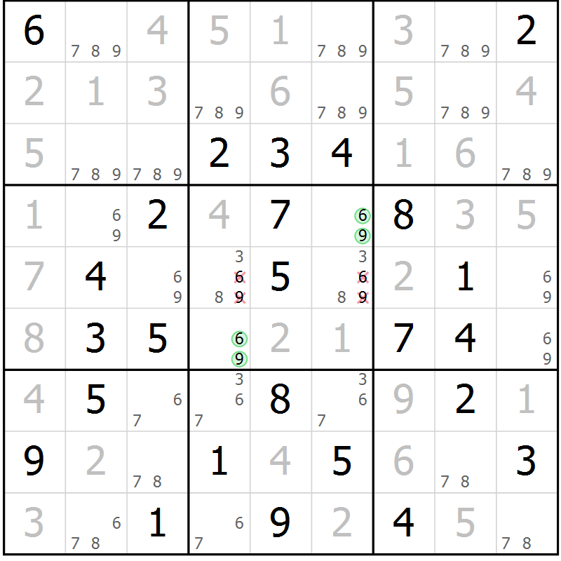 Position des candidats pour la solution de la Gr 37 page 40 du magazine de sudoku Virtuose n° 115