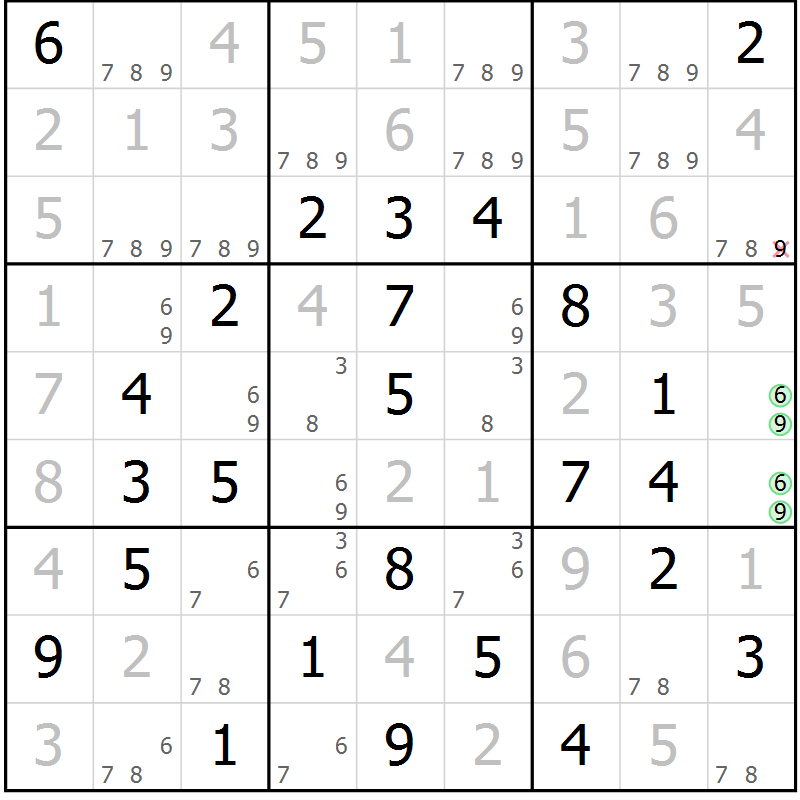 Position des candidats pour la solution de la Gr 37 page 40 du magazine de sudoku Virtuose n° 115