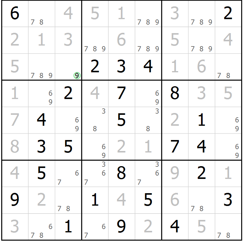 Position des candidats pour la solution de la Gr 37 page 40 du magazine de sudoku Virtuose n° 115