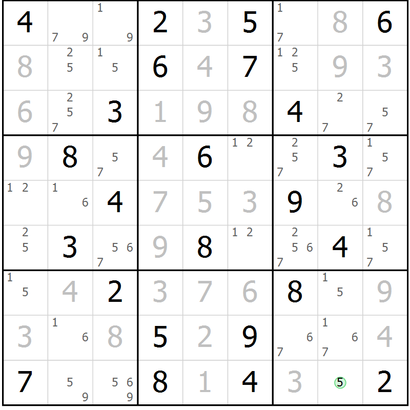 Position des candidats pour la solution de la Gr 39 page 42 du magazine de sudoku Virtuose n° 115