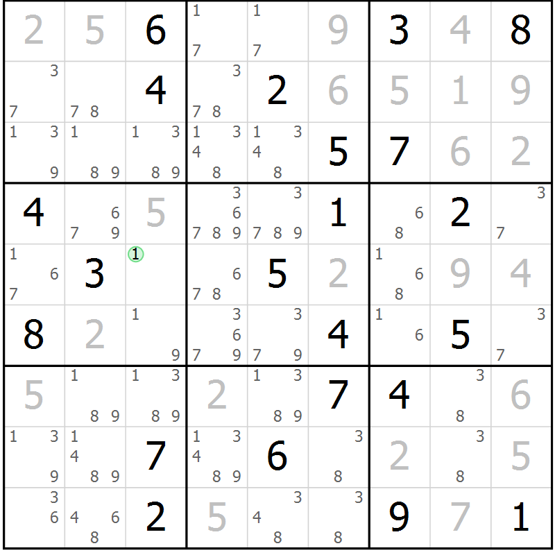 Position des candidats pour la solution de la Gr 40 page 43 du magazine de sudoku Virtuose n° 115